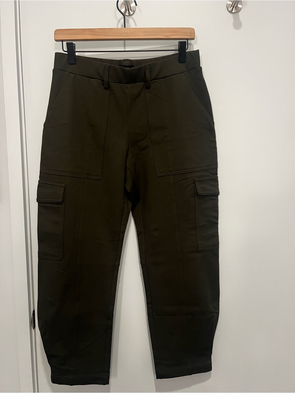 Ultra-Stretch Ponte Tapered Cargo Pants